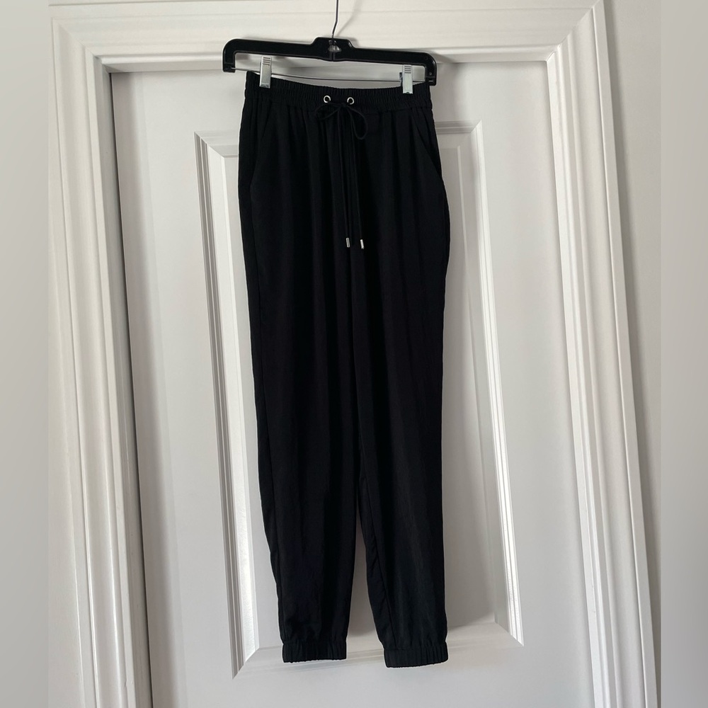Michael Michael Kors black “satin like” jogger pants
